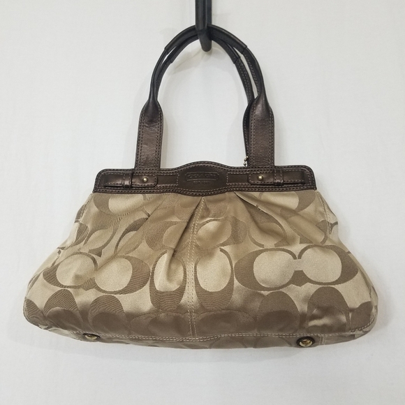 Coach Khaki Copper Sateen Turnlock Satchel - Picture 11 of 11